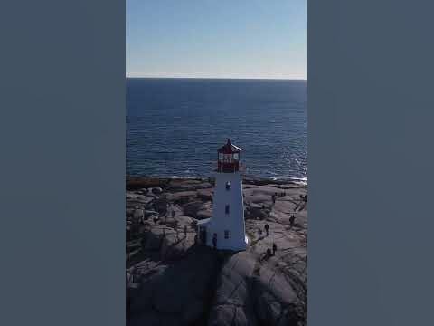 Peggy's Cove Lighthouse Nova Scotia Canada circle drone shot #shorts #youtubeshorts #subscribe