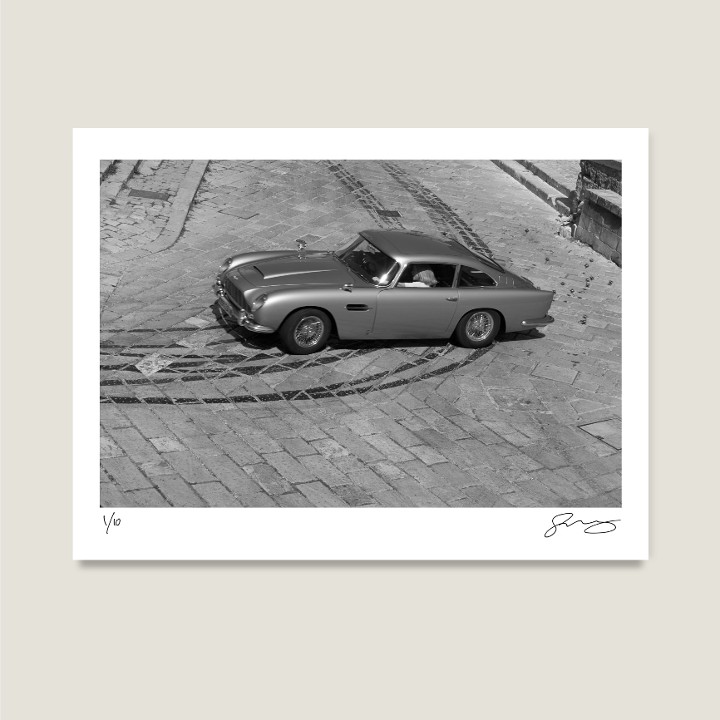 The DB5 on the streets of Matera, Italy. No Time To Die, 2019. Archival pigment print on Hahnemühle Fine Art Baryta Satin 300gsm.

Signed Limited Edition Price increases with every sold unit.